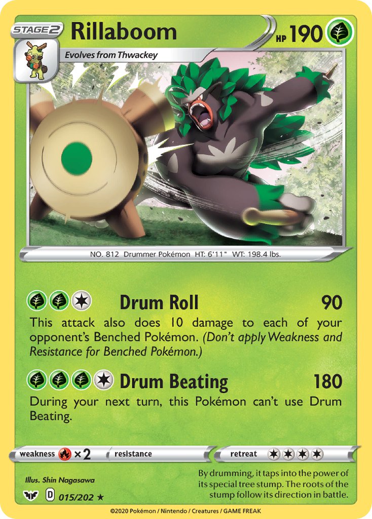 Rillaboom (015/202) (Cracked Ice Holo) (Theme Deck Exclusive) [Sword & Shield: Base Set] | Gear Gaming Bentonville