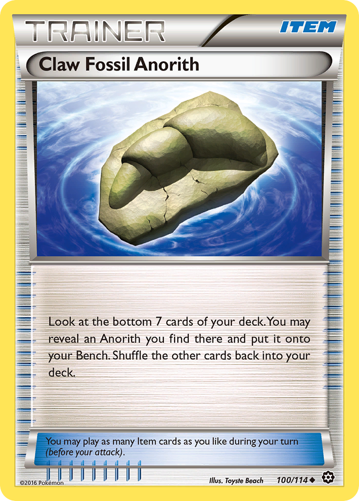 Claw Fossil Anorith (100/114) [XY: Steam Siege] | Gear Gaming Bentonville