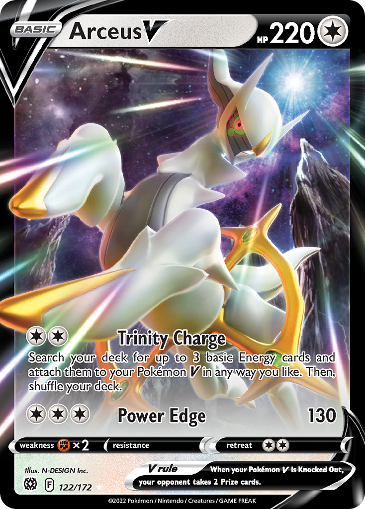 Arceus V (122/172) (Metal Card) [Sword & Shield: Brilliant Stars] | Gear Gaming Bentonville