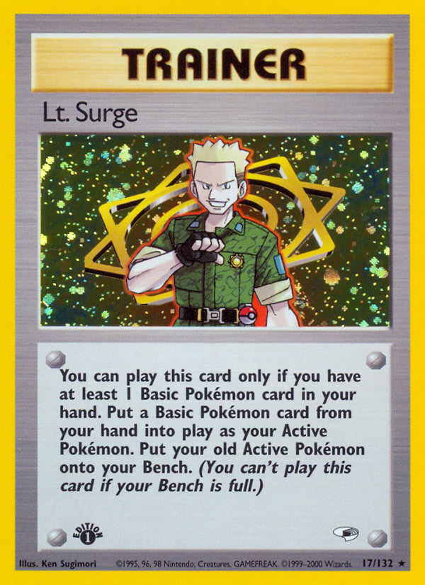 Lt. Surge (17/132) [Gym Heroes 1st Edition] | Gear Gaming Bentonville