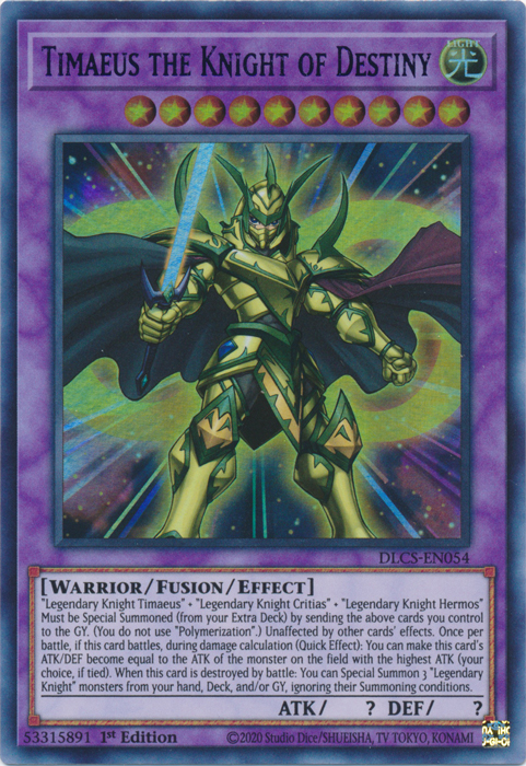 Timaeus the Knight of Destiny (Blue) [DLCS-EN054] Ultra Rare | Gear Gaming Bentonville