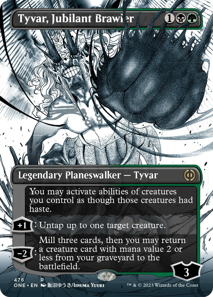 Tyvar, Jubilant Brawler (Borderless Manga Step-and-Compleat Foil) [Phyrexia: All Will Be One] | Gear Gaming Bentonville