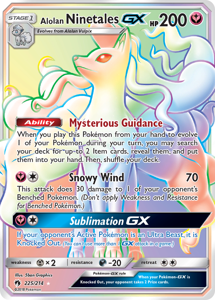 Alolan Ninetales GX (225/214) [Sun & Moon: Lost Thunder] | Gear Gaming Bentonville