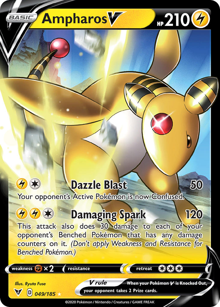 Ampharos V (049/185) [Sword & Shield: Vivid Voltage] | Gear Gaming Bentonville