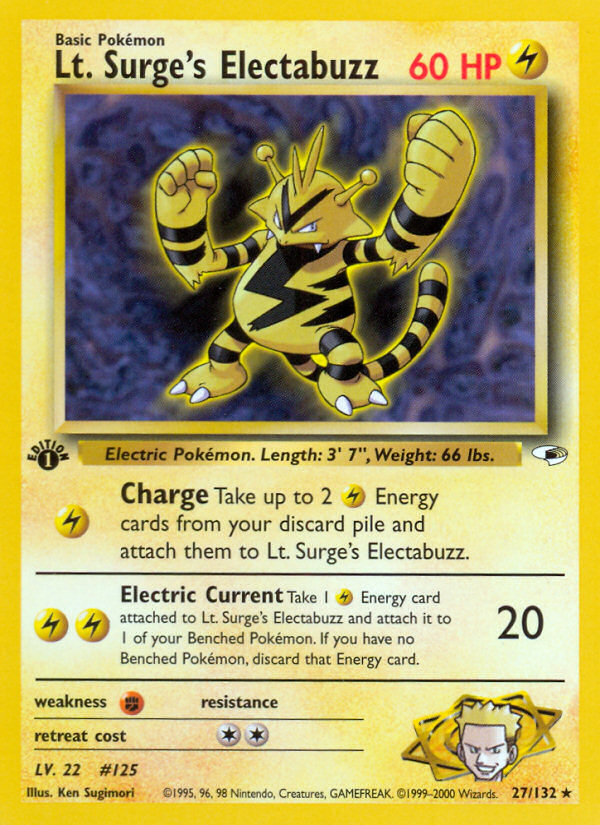 Lt. Surge's Electabuzz (27/132) [Gym Heroes 1st Edition] | Gear Gaming Bentonville