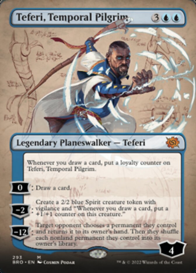 Teferi, Temporal Pilgrim (Borderless Alternate Art) [The Brothers' War] | Gear Gaming Bentonville