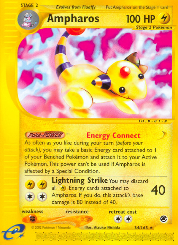 Ampharos (34/165) [Expedition: Base Set] | Gear Gaming Bentonville