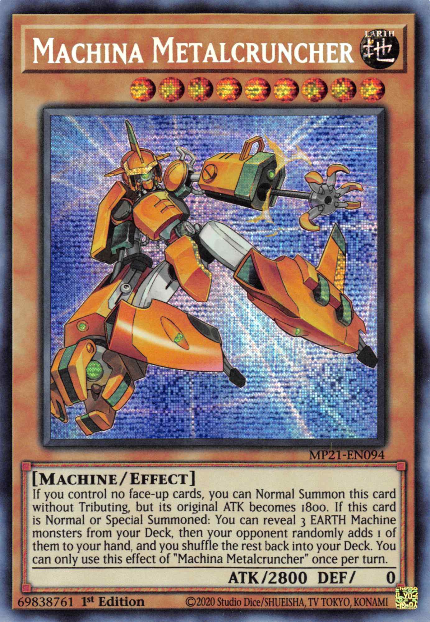 Machina Metalcruncher [MP21-EN094] Prismatic Secret Rare | Gear Gaming Bentonville