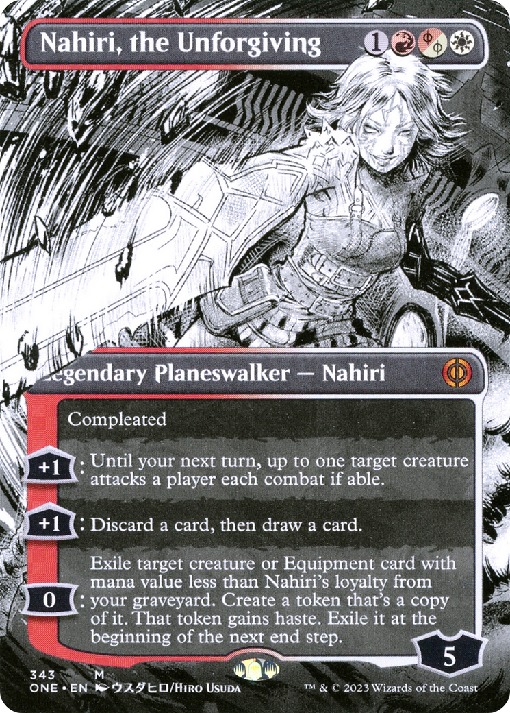 Nahiri, the Unforgiving (Borderless Manga) [Phyrexia: All Will Be One] | Gear Gaming Bentonville