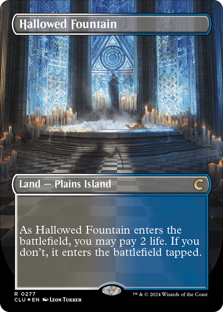 Hallowed Fountain (Borderless) [Ravnica: Clue Edition] | Gear Gaming Bentonville