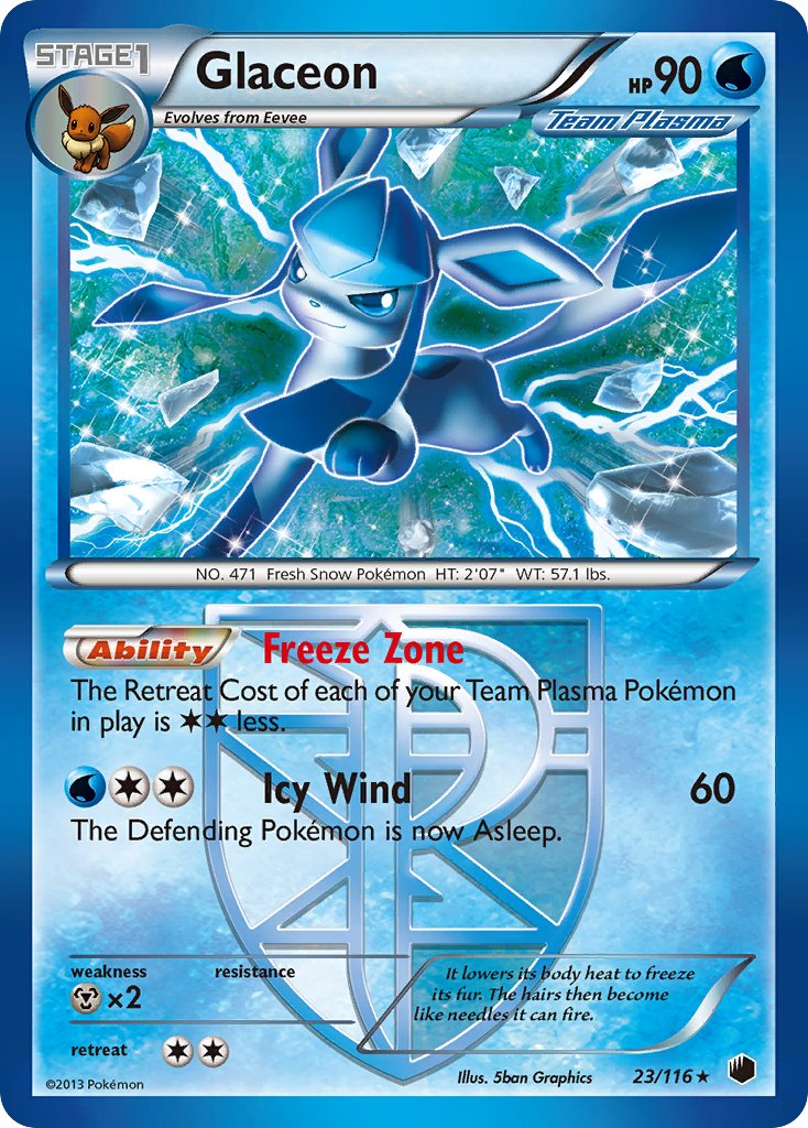 Glaceon (23/116) (Theme Deck Exclusive) [Black & White: Plasma Freeze] | Gear Gaming Bentonville