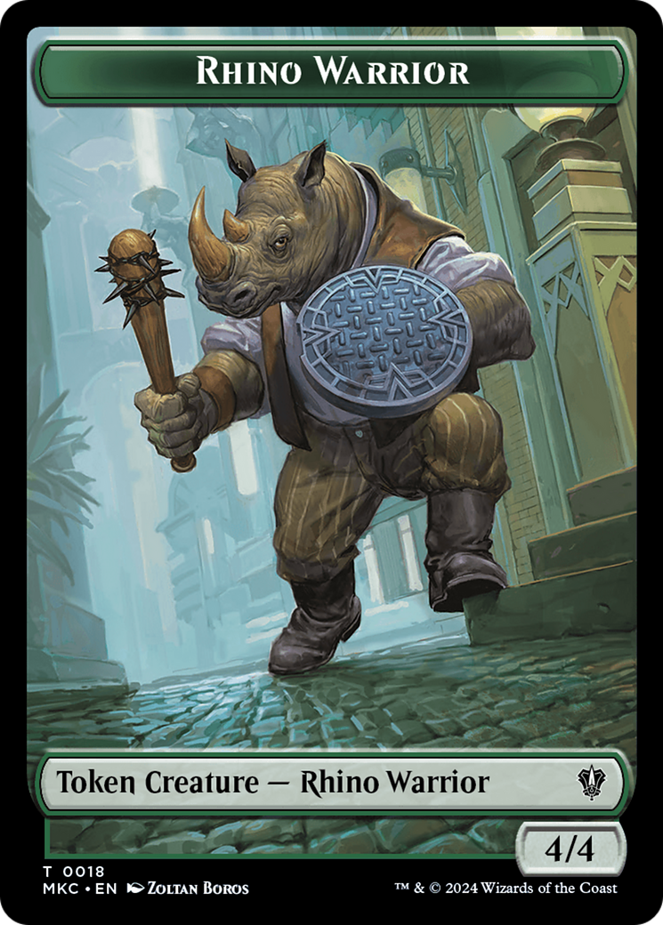 Thopter // Rhino Warrior Double-Sided Token [Murders at Karlov Manor Commander Tokens] | Gear Gaming Bentonville