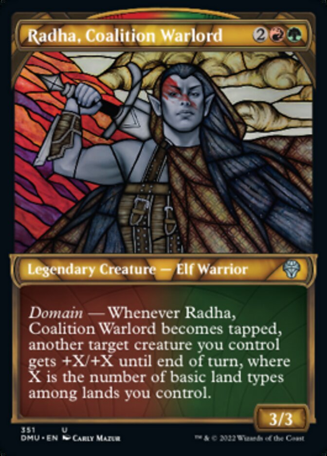 Radha, Coalition Warlord (Showcase Textured) [Dominaria United] | Gear Gaming Bentonville