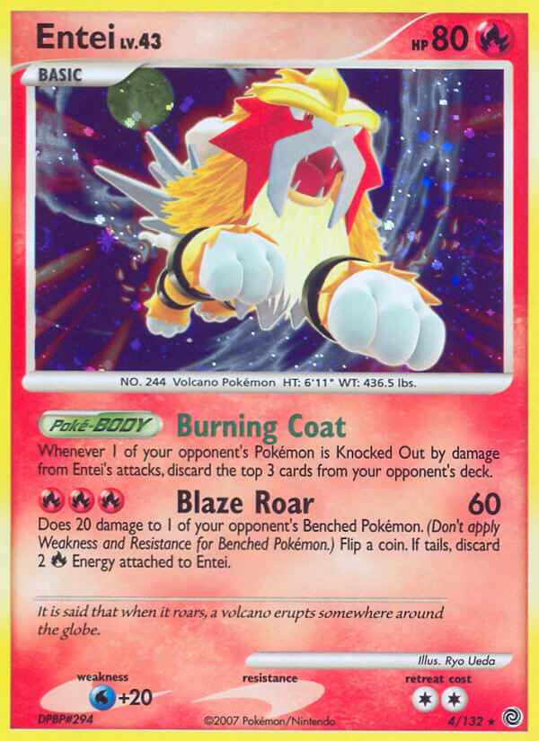 Entei (4/132) (Cracked Ice Holo) [Diamond & Pearl: Secret Wonders] | Gear Gaming Bentonville