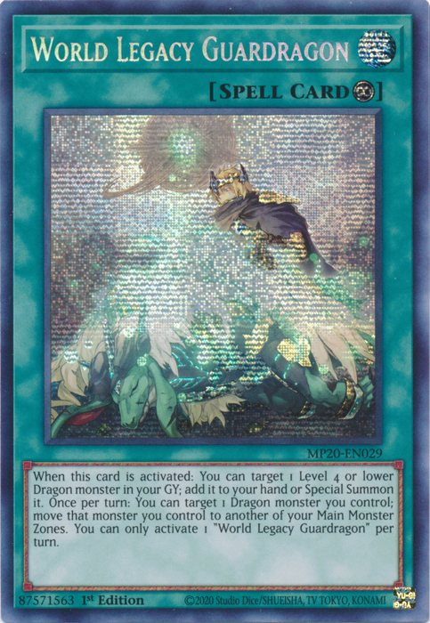 World Legacy Guardragon [MP20-EN029] Prismatic Secret Rare | Gear Gaming Bentonville