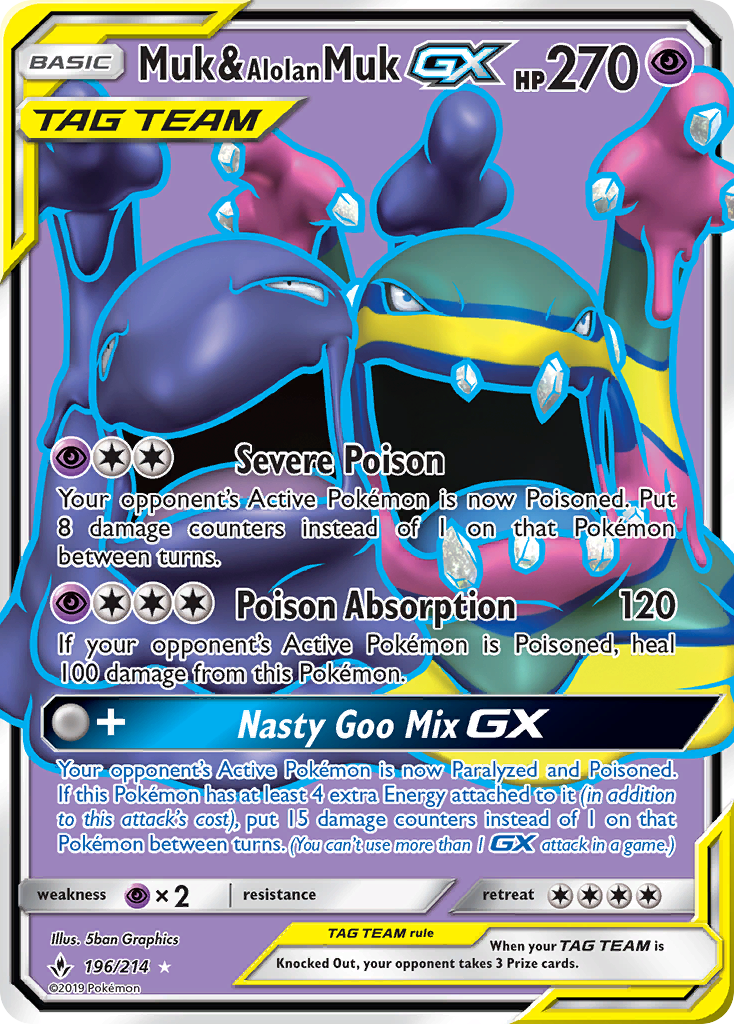 Muk & Alolan Muk GX (196/214) [Sun & Moon: Unbroken Bonds] | Gear Gaming Bentonville