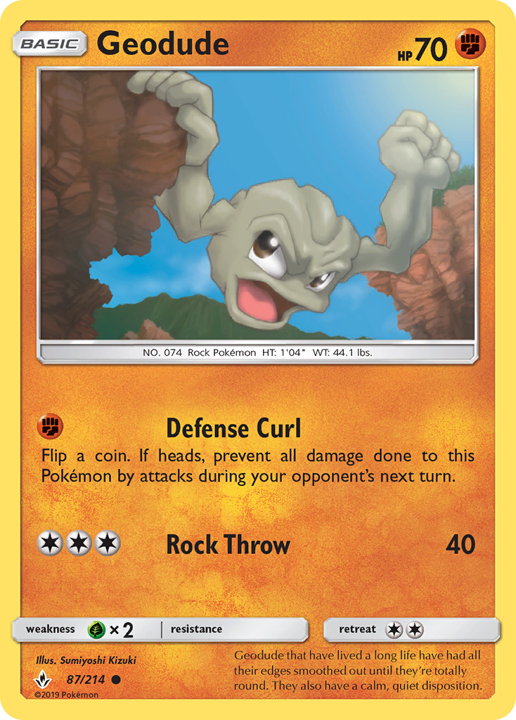 Geodude (87/214) [Sun & Moon: Unbroken Bonds] | Gear Gaming Bentonville