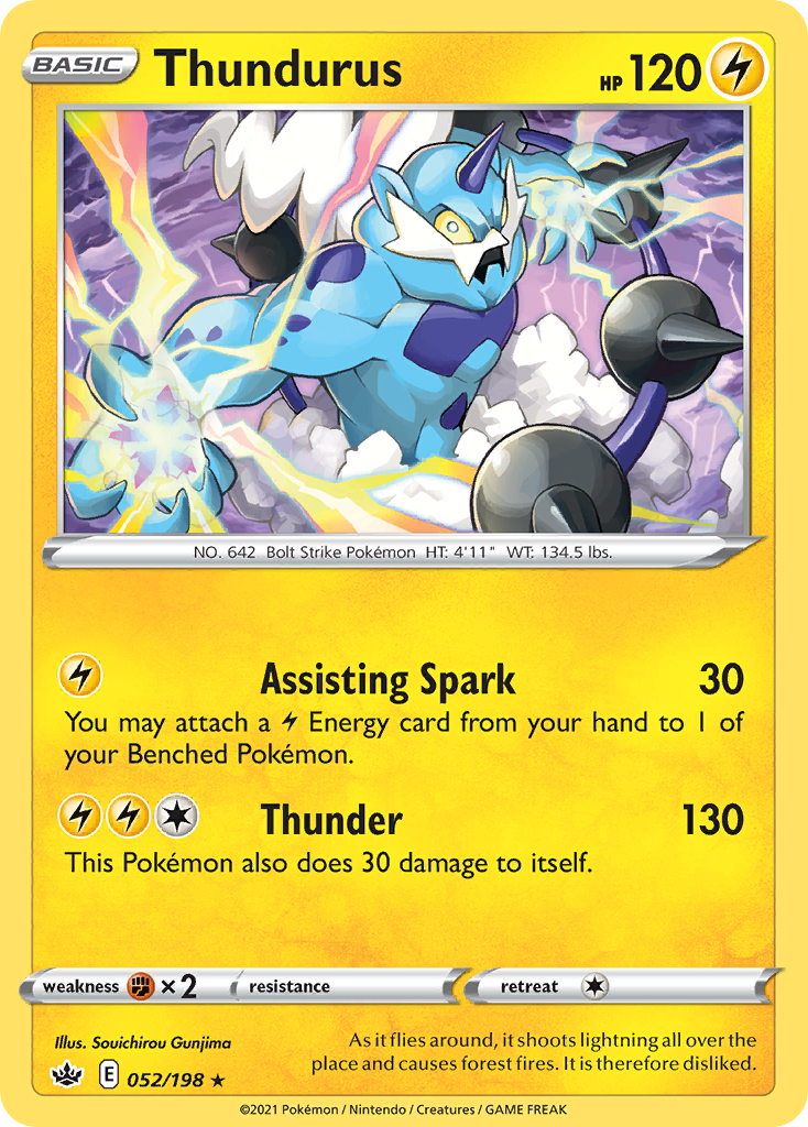 Thundurus (052/198) (Theme Deck Exclusive) [Sword & Shield: Chilling Reign] | Gear Gaming Bentonville