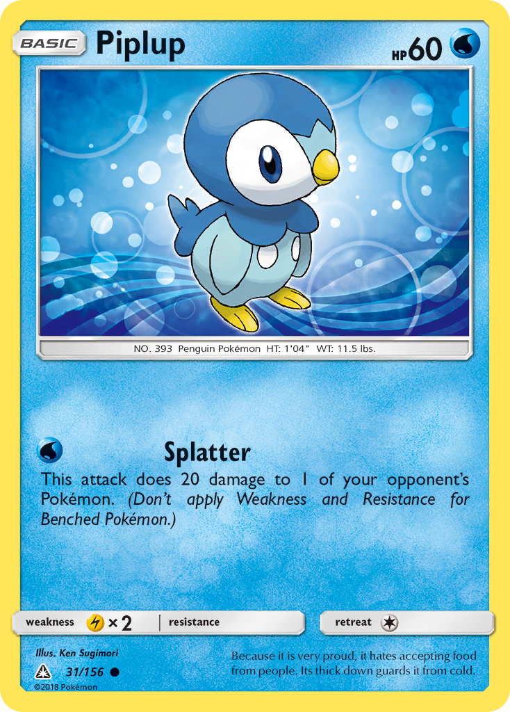 Piplup (31/156) [Sun & Moon: Ultra Prism] | Gear Gaming Bentonville