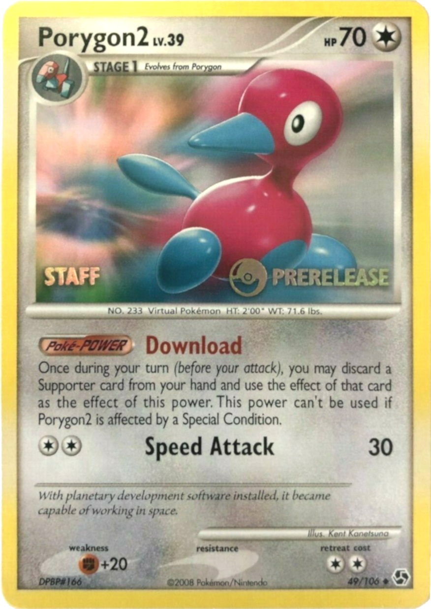 Porygon2 (49/106) (Staff Prerelease Promo) [Diamond & Pearl: Black Star Promos] | Gear Gaming Bentonville