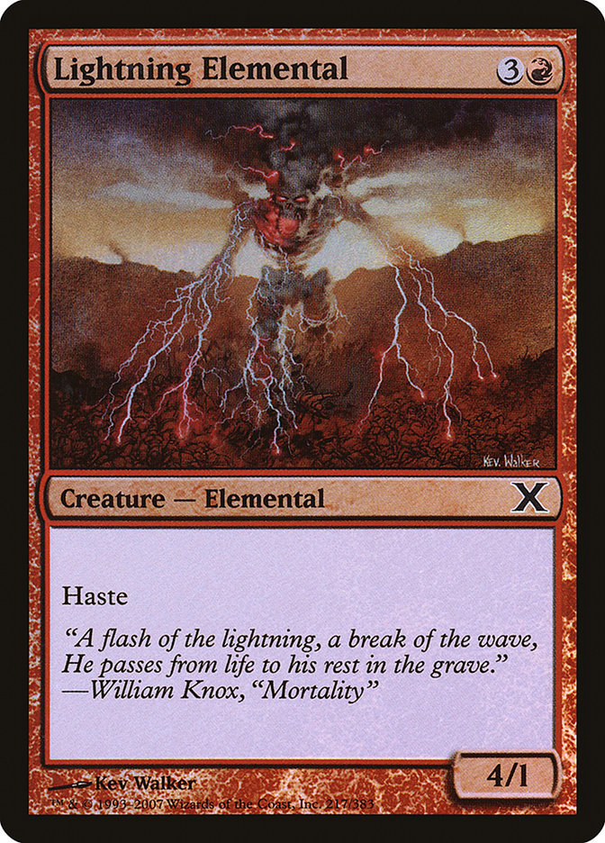 Lightning Elemental (Premium Foil) [Tenth Edition] | Gear Gaming Bentonville