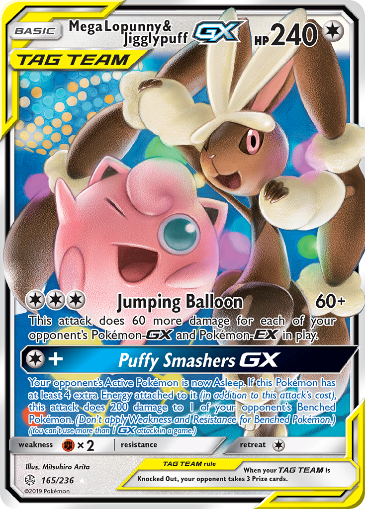 Mega Lopunny & Jigglypuff GX (165/236) [Sun & Moon: Cosmic Eclipse] | Gear Gaming Bentonville