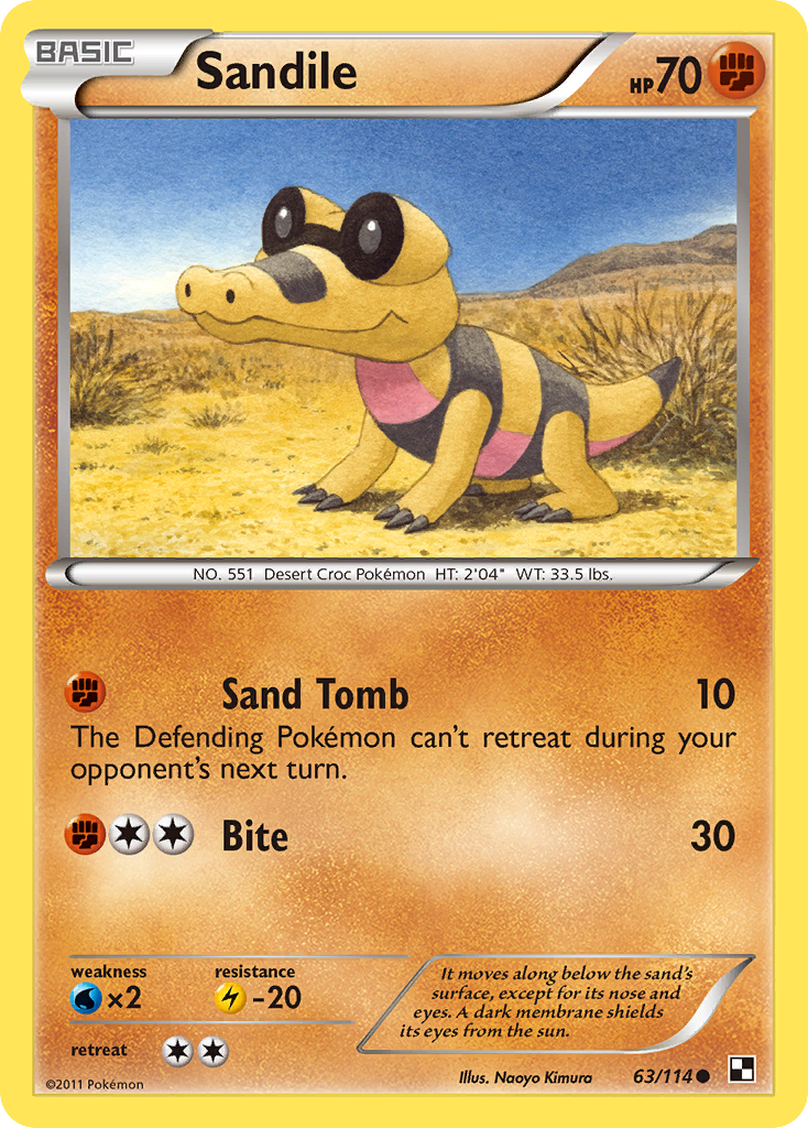 Sandile (63/114) [Black & White: Base Set] | Gear Gaming Bentonville