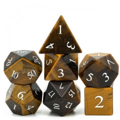 Udixi Tiger's Eye Gemstone Dice Set | Gear Gaming Bentonville