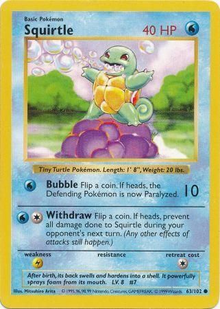 Squirtle (63/102) [Base Set Shadowless Unlimited] | Gear Gaming Bentonville