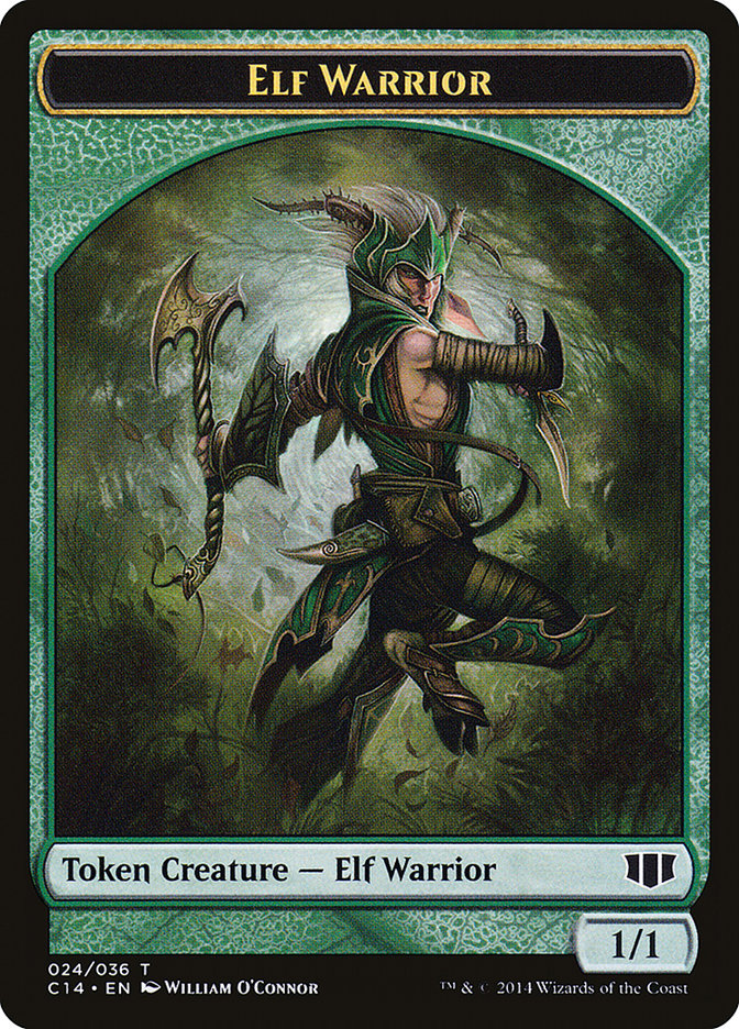 Gargoyle // Elf Warrior Double-sided Token [Commander 2014 Tokens] | Gear Gaming Bentonville