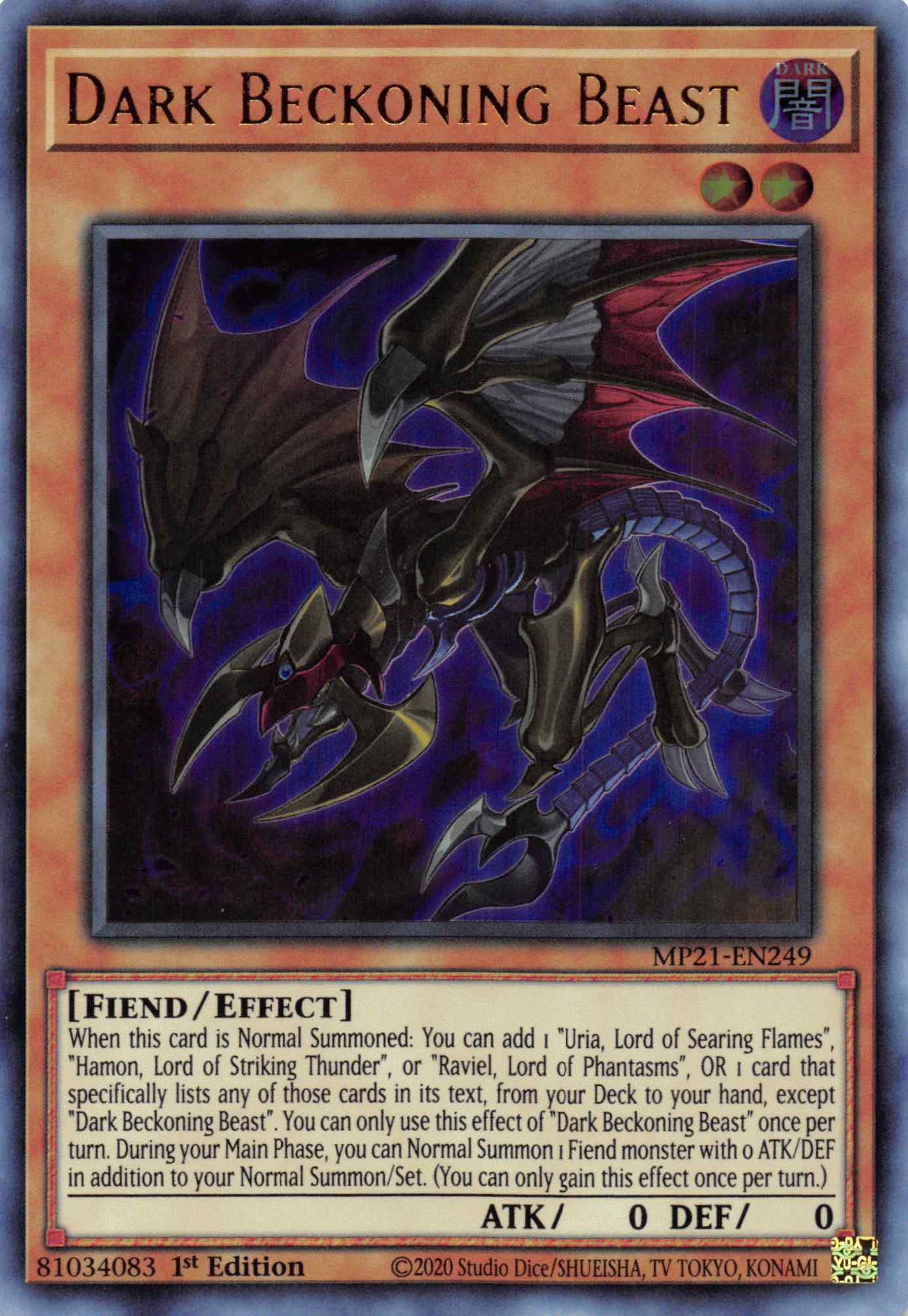 Dark Beckoning Beast [MP21-EN249] Ultra Rare | Gear Gaming Bentonville