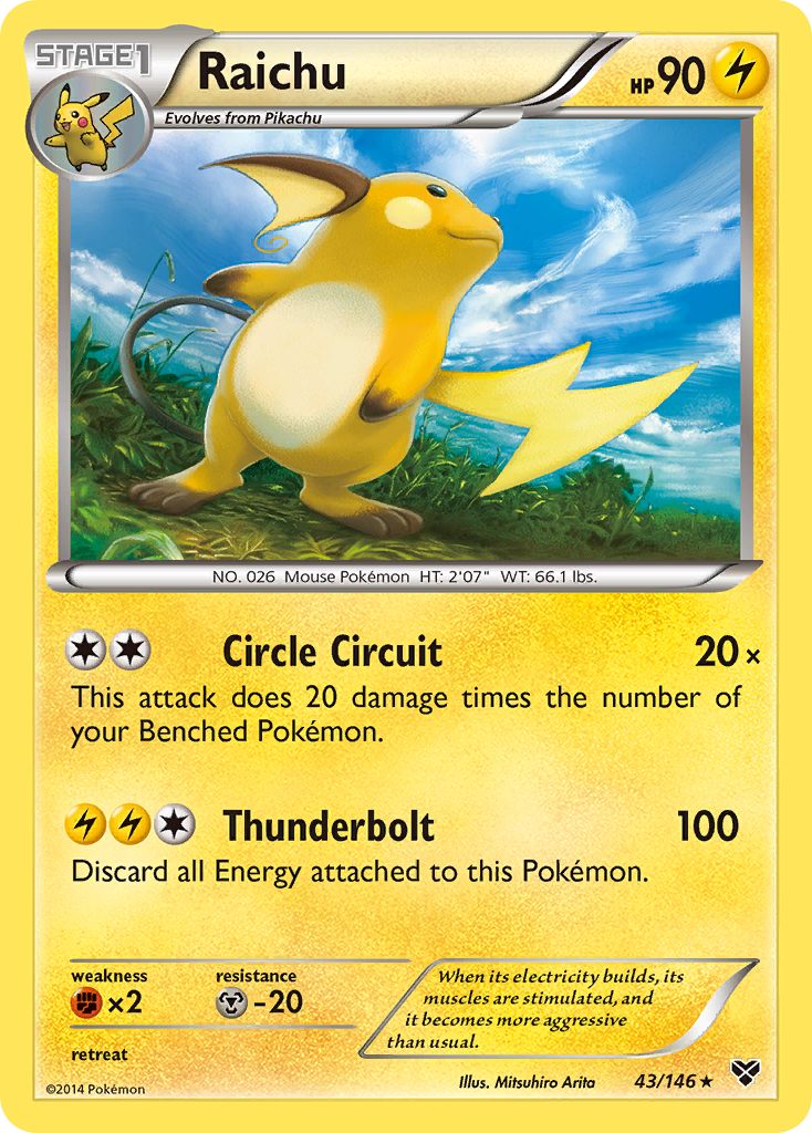 Raichu (43/146) [XY: Base Set] | Gear Gaming Bentonville