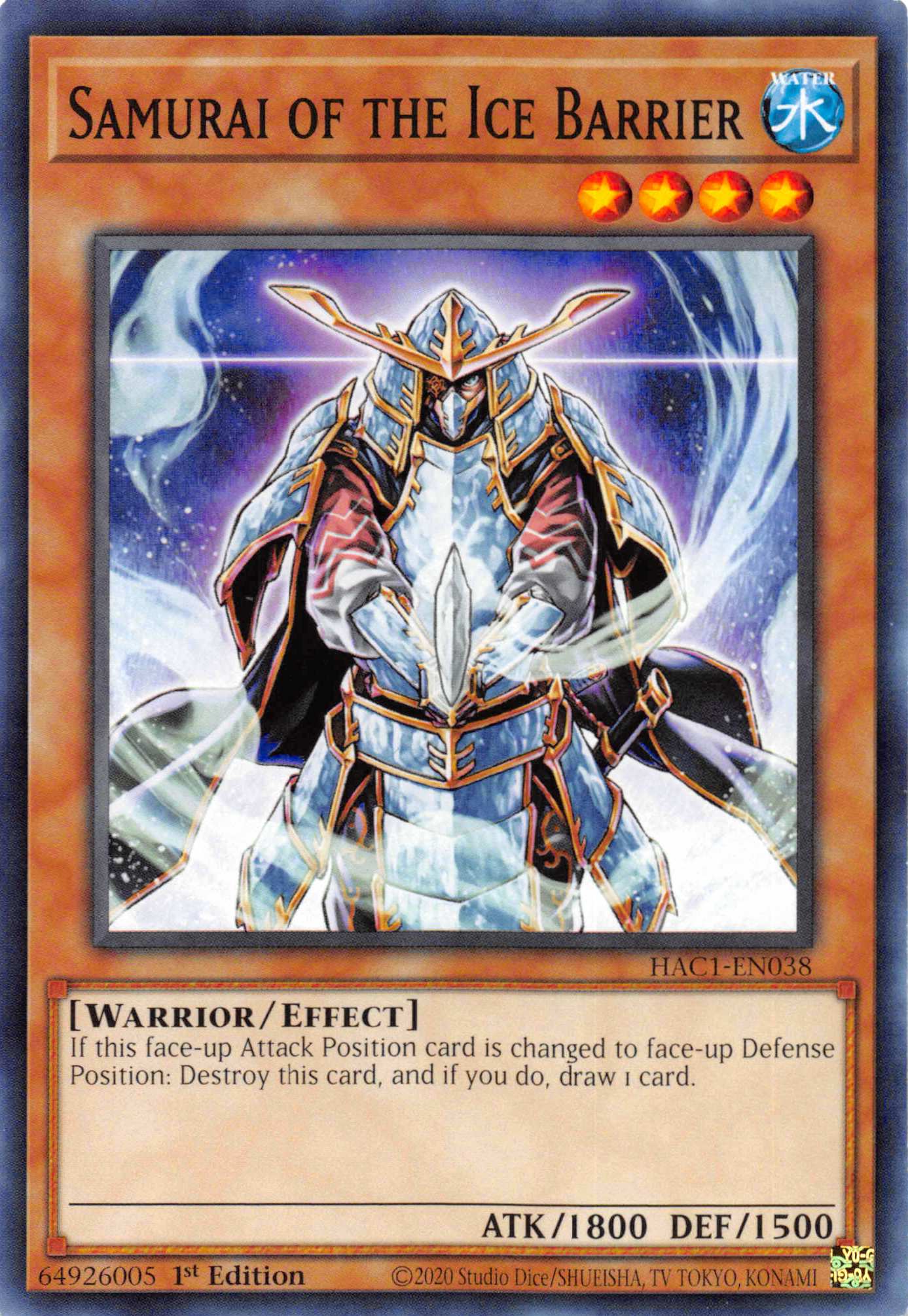 Samurai of the Ice Barrier (Duel Terminal) [HAC1-EN038] Parallel Rare | Gear Gaming Bentonville