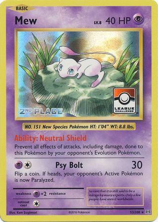 Mew (53/108) (League Promo 2nd Place) [XY: Evolutions] | Gear Gaming Bentonville