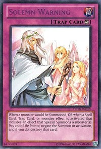 Solemn Warning (Purple) [Duelist League Promo] [DL18-EN019] | Gear Gaming Bentonville