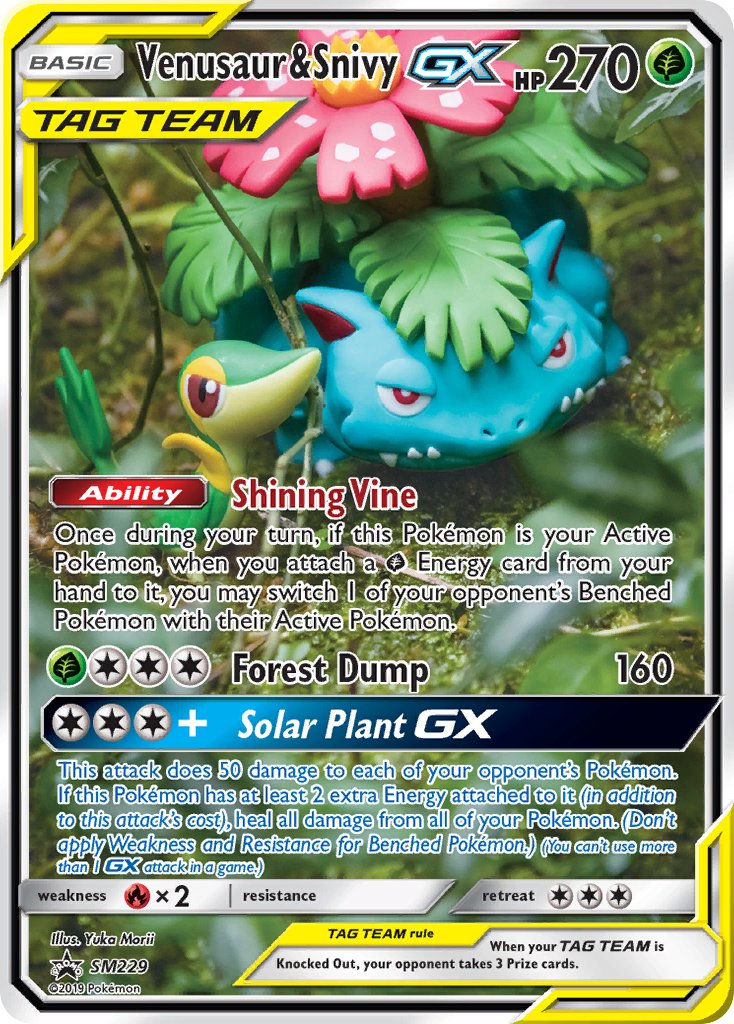 Venusaur & Snivy GX (SM229) [Sun & Moon: Black Star Promos] | Gear Gaming Bentonville