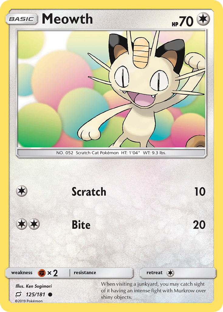 Meowth (125/181) [Sun & Moon: Team Up] | Gear Gaming Bentonville