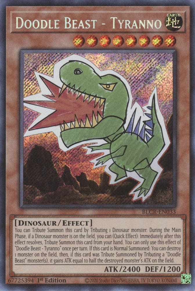 Doodle Beast - Tyranno [BLCR-EN033] Secret Rare | Gear Gaming Bentonville