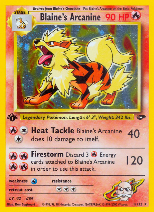 Blaine's Arcanine (1/132) [Gym Challenge 1st Edition] | Gear Gaming Bentonville