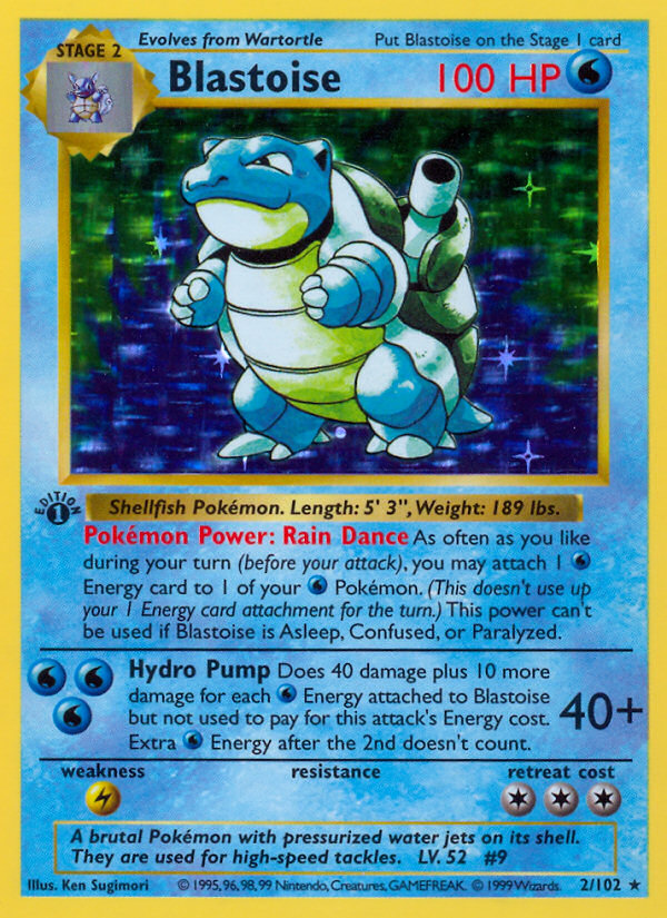 Blastoise (2/102) (Shadowless) [Base Set 1st Edition] | Gear Gaming Bentonville