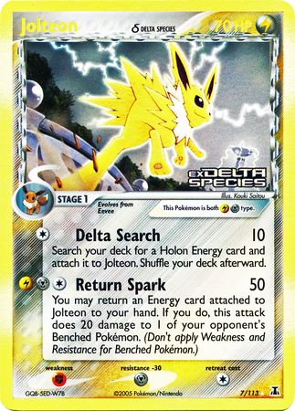 Jolteon (7/113) (Delta Species) (Stamped) [EX: Delta Species] | Gear Gaming Bentonville