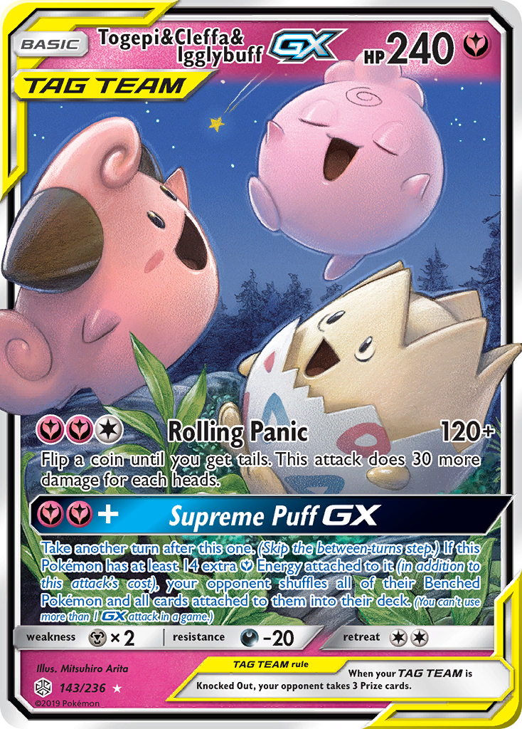 Togepi & Cleffa & Igglybuff GX (143/236) [Sun & Moon: Cosmic Eclipse] | Gear Gaming Bentonville