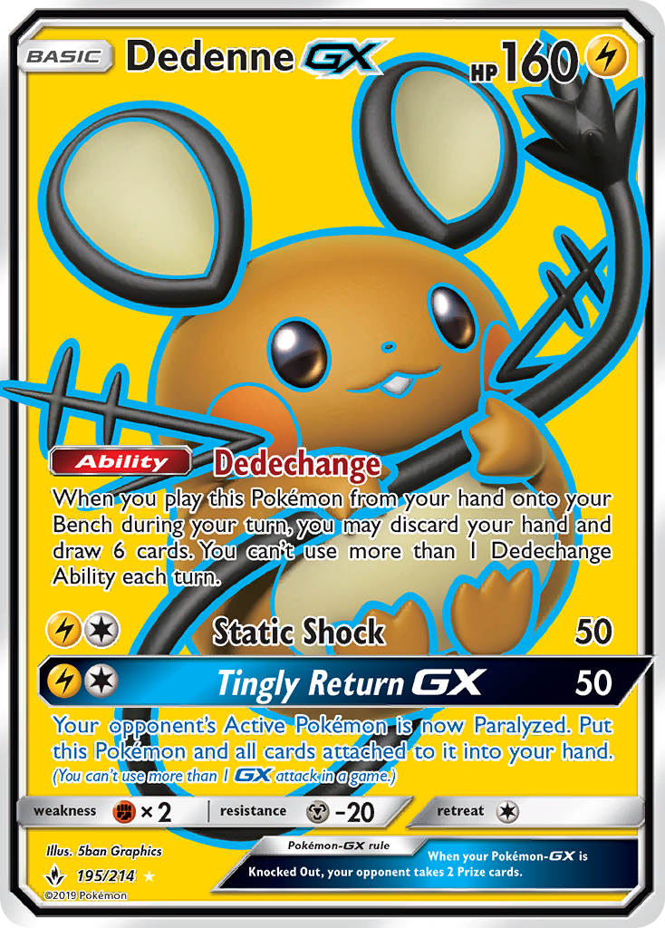 Dedenne GX (195/214) [Sun & Moon: Unbroken Bonds] | Gear Gaming Bentonville