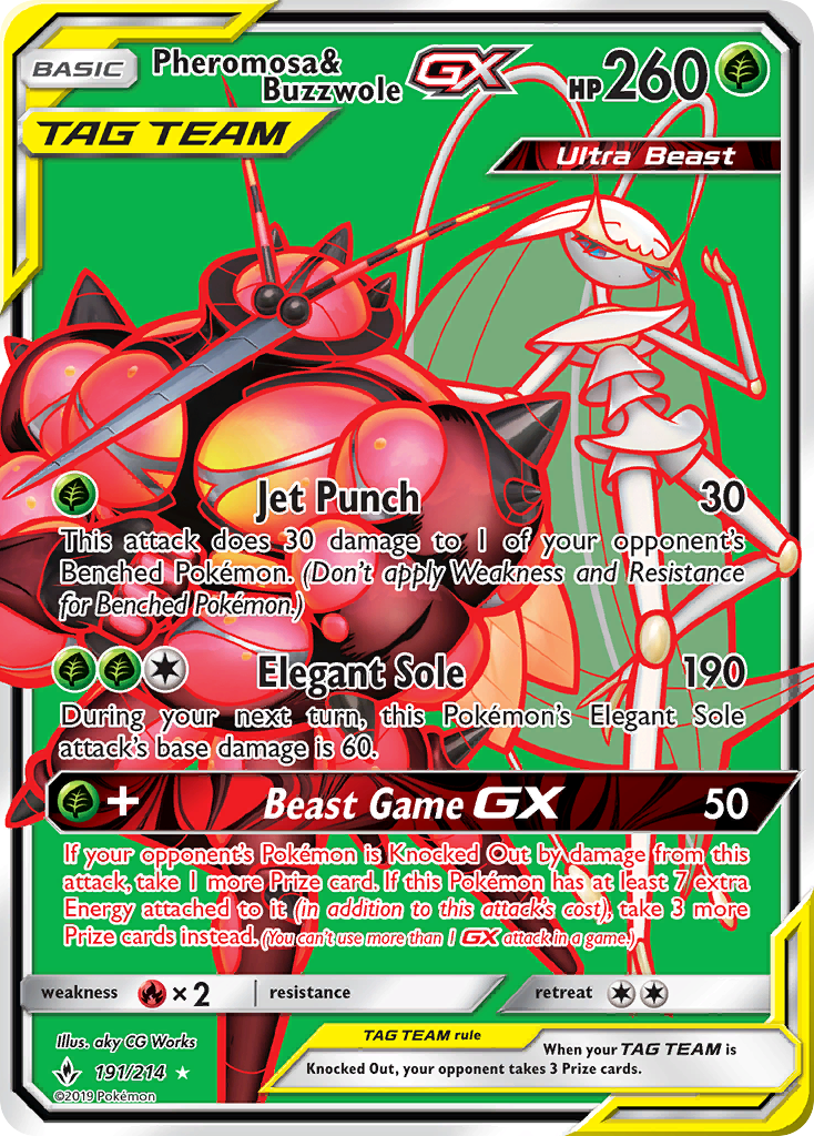 Pheromosa & Buzzwole GX (191/214) [Sun & Moon: Unbroken Bonds] | Gear Gaming Bentonville