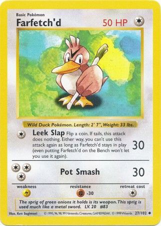 Farfetch'd (27/102) [Base Set Shadowless Unlimited] | Gear Gaming Bentonville