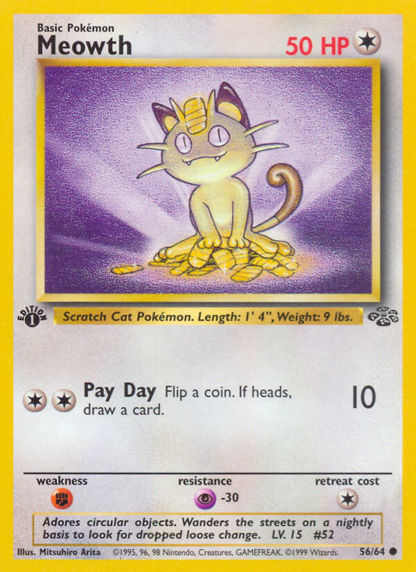 Meowth (56/64) [Jungle 1st Edition] | Gear Gaming Bentonville