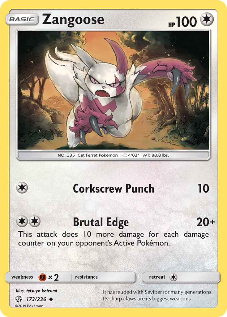 Zangoose (173/236) [Sun & Moon: Cosmic Eclipse] | Gear Gaming Bentonville