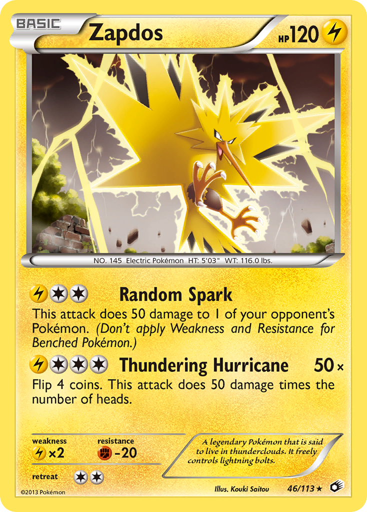 Zapdos (46/113) (Theme Deck Exclusive) [Black & White: Legendary Treasures] | Gear Gaming Bentonville