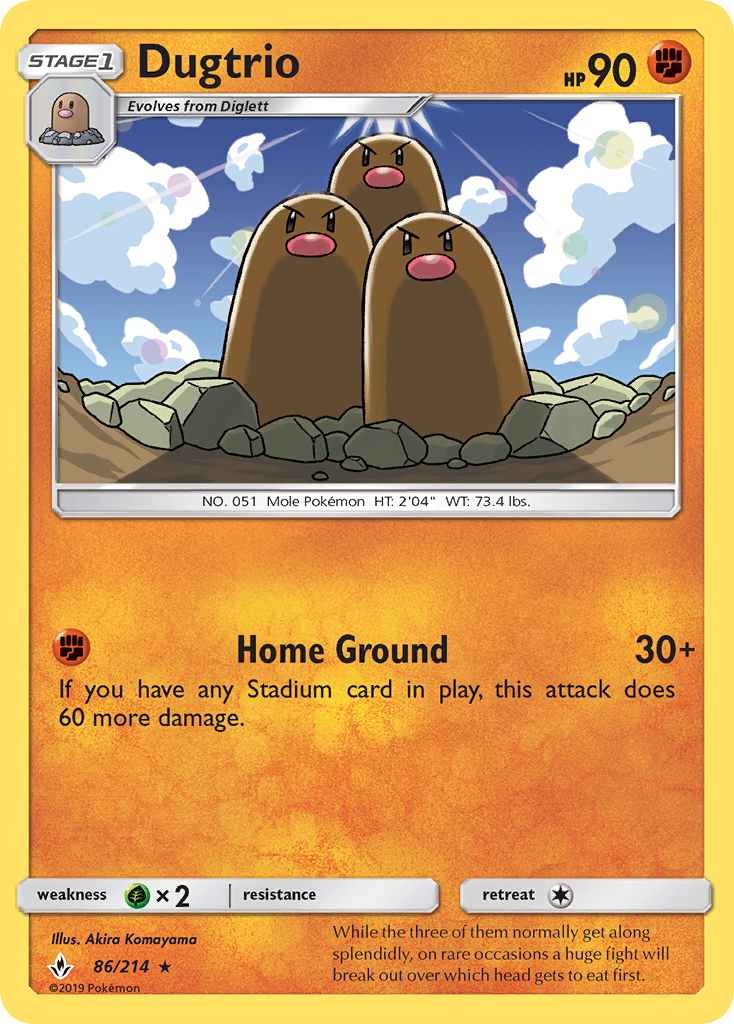 Dugtrio (86/214) [Sun & Moon: Unbroken Bonds] | Gear Gaming Bentonville