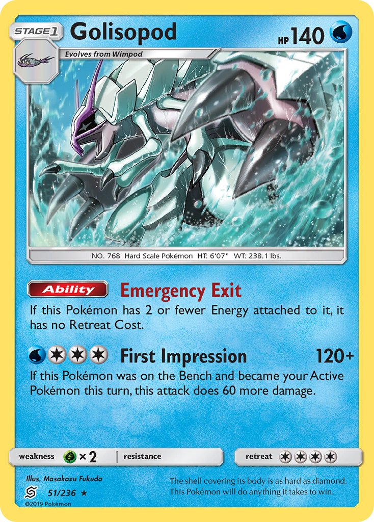 Golisopod (51/236) (Cosmos Holo) (Blister Exclusive) [Sun & Moon: Unified Minds] | Gear Gaming Bentonville